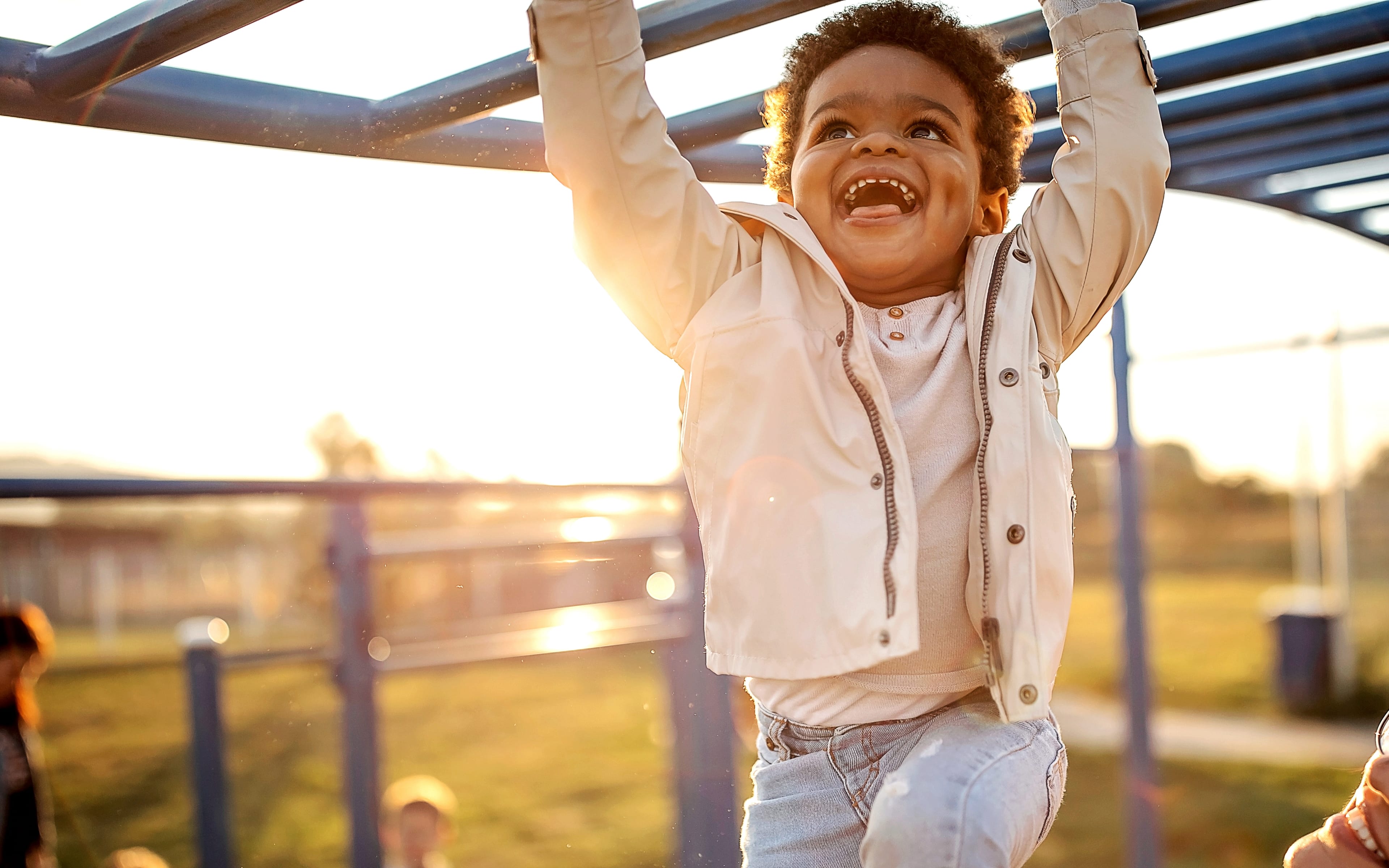 Boy playing on playground